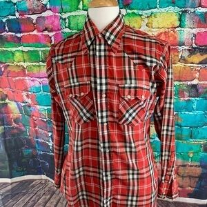 𝅺dee Cee Pearl Snap Shirt Size 15,1/2 34